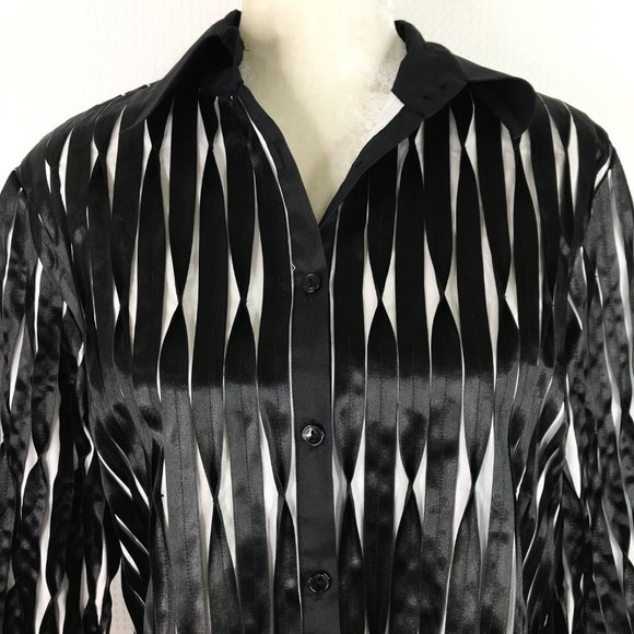 Samuel Dong Jacket Sz Large Black White Textured - Picture 2 of 9